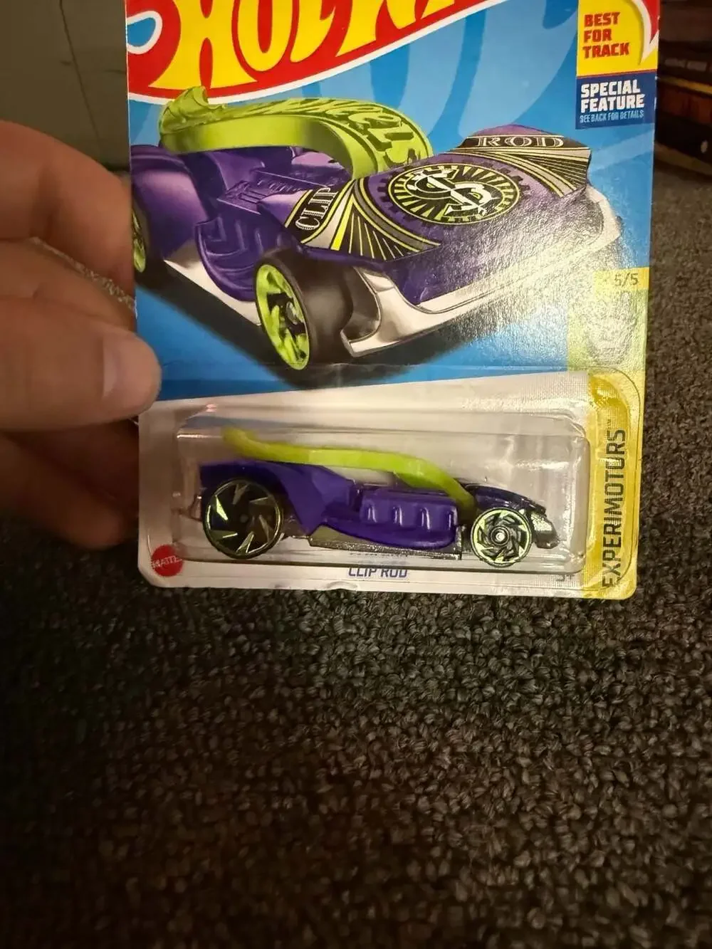 Hot Wheels Clip Rod Purple and Green Experimotors 5/5